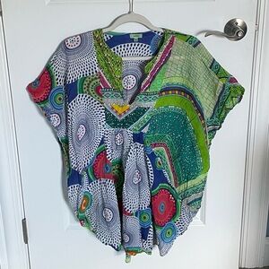 Namsar art to wear colorful patterned short sleeve Top 35467